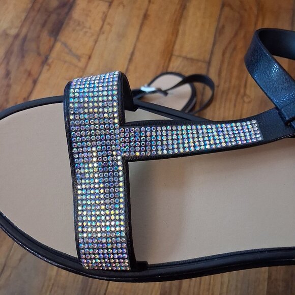 Fifth & Luke Rhinestone Glitter Flat Sandals - Picture 3 of 5